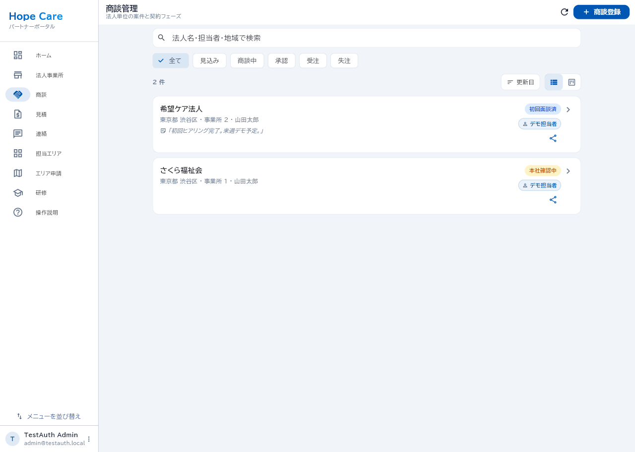商談の一覧